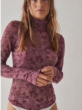 Free People Intimately Free You and I Long Sleeve Turtleneck Top New